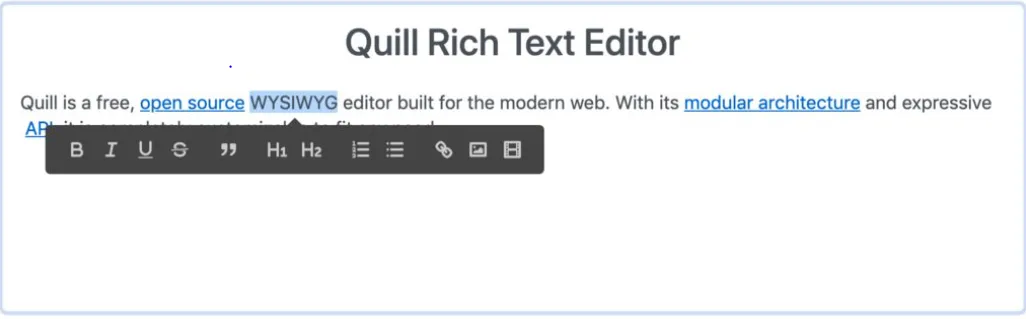 "quill rich text editor"