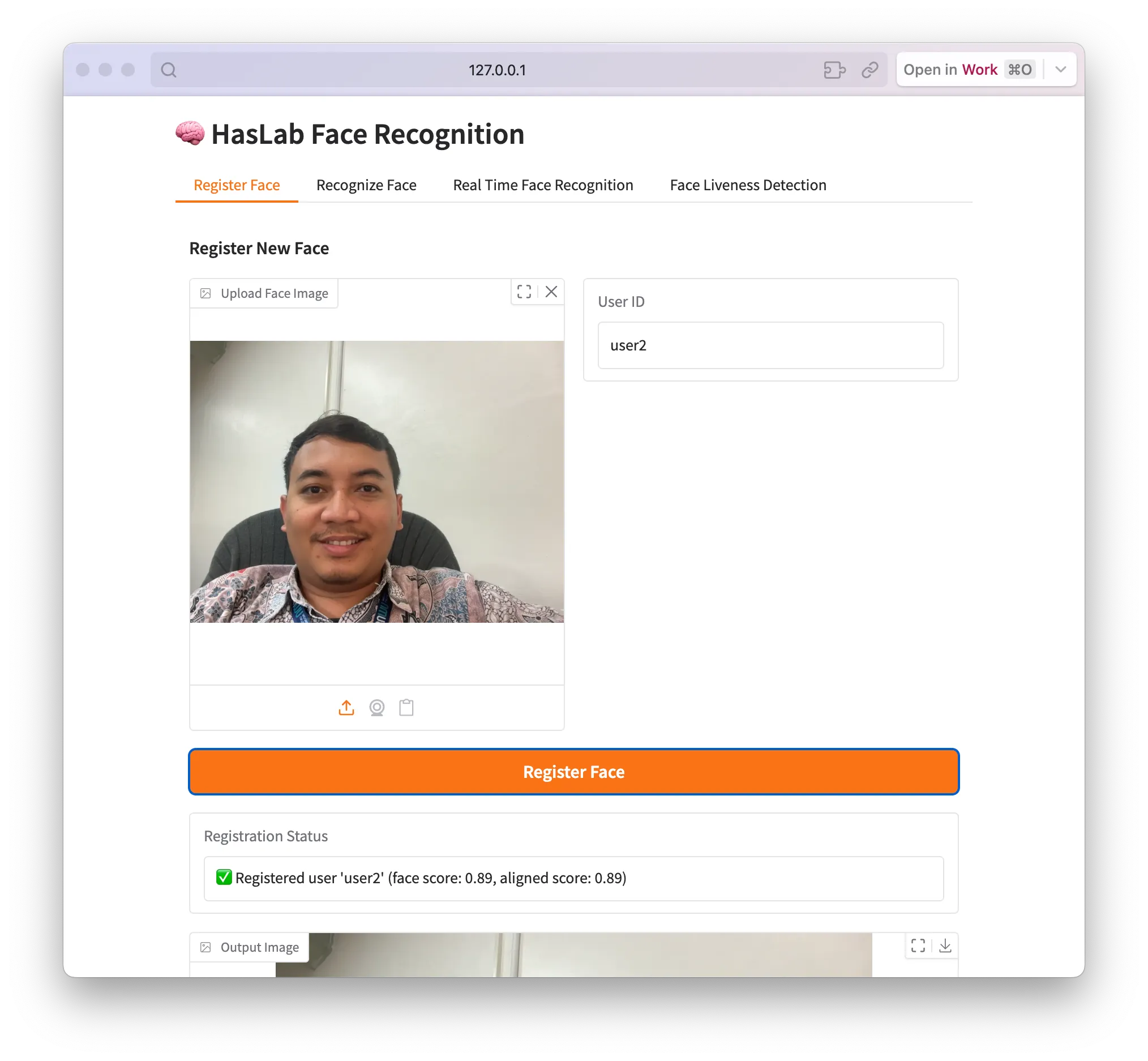 register face