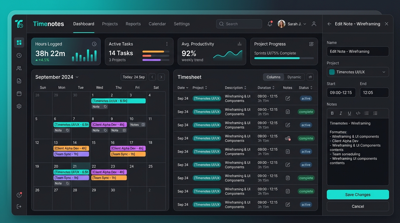 Timenotes - Intelligent Time Tracking & Productivity
